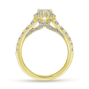 Gabriel & Co. "Hazel" Marquise Halo Diamond Pave Engagement Ring