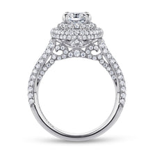 Load image into Gallery viewer, Gabriel &amp; Co. &quot;Lolita&quot; Oval Double Halo Prong Set Diamond Engagement Ring
