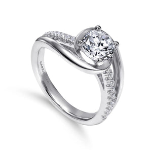 Gabriel & Co. "Lucca" Bypass Halo Diamond Engagement Ring
