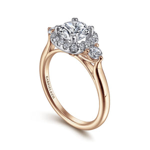 Gabriel & Co. "Martine" Cushion Halo Diamond Halo Engagement Ring