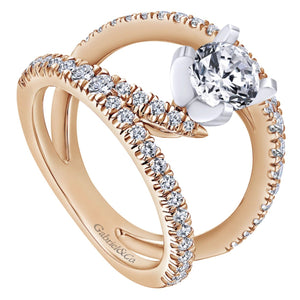 Gabriel & Co. "Nova" Split Shank Diamond Engagement Ring
