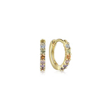Load image into Gallery viewer, Gabriel &amp; Co. Rainbow Colored Gemstone Mini-Hoop Earrings
