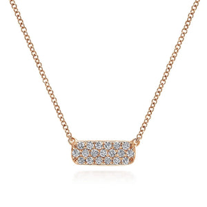 Gabriel & Co. Rectangular Pave Diamond Bar Fashion Necklace