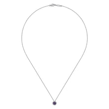 Load image into Gallery viewer, Gabriel &amp; Co. Round Cut Amethyst &amp; Diamond Halo Pendant
