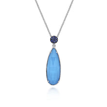 Load image into Gallery viewer, Gabriel &amp; Co. &quot;Souviens&quot; Turquoise and Rock Crystal Sterling Silver Pendant
