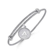 Load image into Gallery viewer, Gabriel &amp; Co. Stainless Steel &amp; Silver Initial Bangle Cable Bracelet
