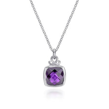 Load image into Gallery viewer, Gabriel &amp; Co. Sterling Silver Cushion Shaped Amethyst Pendant

