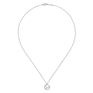 Gabriel & Co. Sterling Silver Diamond Swirl Pendant Necklace