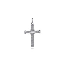 Load image into Gallery viewer, Gabriel &amp; Co. Sterling Silver Twisted Rope Cross Pendant with &quot;X&quot; Center
