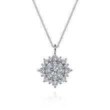 Load image into Gallery viewer, Gabriel &amp; Co. Sunburst Diamond Cluster Pendant Necklace
