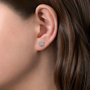 Gabriel & Co. Sunburst Diamond Stud Earrings