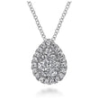Load image into Gallery viewer, Gabriel &amp; Co. Tear Drop Cluster Diamond Pendant
