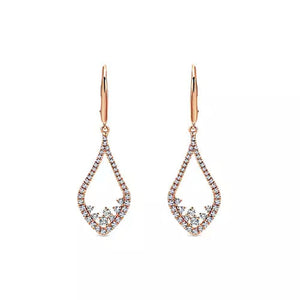 Gabriel & Co. Teardrop Diamond Vintage Style Earrings
