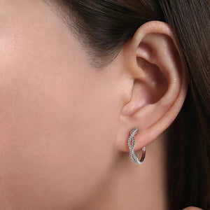 Gabriel & Co. Twist Diamond Huggie Earrings