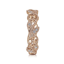 Load image into Gallery viewer, Gabriel &amp; Co. Vintage Style Floral Leaf Stackable Ring

