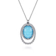 Load image into Gallery viewer, Gabriel &amp; Co. White Sapphire and Rock Crystal and Turquoise Pendant Necklace
