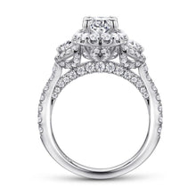 Load image into Gallery viewer, Gabriel &amp; Co.&quot;Waltz&quot; Diamond Engagement Ring Featuring Half Moon Diamonds
