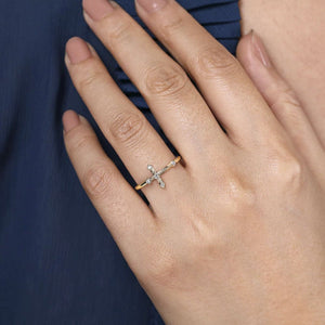 Gabriel Diamond Cross Ring