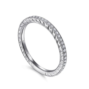 Gabriel Hand Carved Stackable Wedding Band