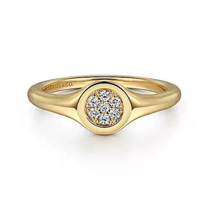 Gabriel Pave Diamond Signet Ring