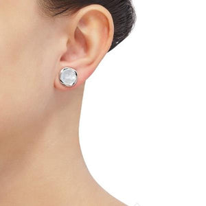 Honora Sterling Silver White Mother of Pearl Stud Disc Earring