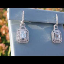 Load and play video in Gallery viewer, Simon G. &quot;Mosaic&quot; Diamond Dangle Baguette Earrings
