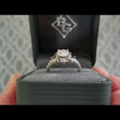 Load and play video in Gallery viewer, Gabriel &amp; Co. &quot;Chrystie&quot; White &amp; Black Diamond Halo Engagement Ring

