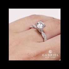 Load and play video in Gallery viewer, Gabriel &amp; Co. &quot;Nia&quot; Pave Twist Diamond Engagement Ring
