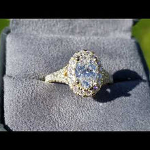 Load and play video in Gallery viewer, Gabriel &amp; Co. &quot;Kennedy&quot; Oval Halo Diamond Engagement Ring
