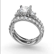 Load and play video in Gallery viewer, Fana Three Stone Diamond Engagement Ring
