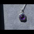 Load and play video in Gallery viewer, Gabriel &amp; Co. Sterling Silver Cushion Shaped Amethyst Pendant
