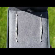 Load and play video in Gallery viewer, Gabriel &amp; Co. Long Diamond Bar Drop Earrings
