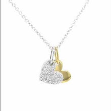 Load and play video in Gallery viewer, Lafonn Two-Tone Heart Shadow Charm Simulated Diamond Pendant
