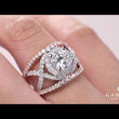 Load and play video in Gallery viewer, Gabriel &amp; Co. &quot;Naples&quot; Halo Diamond Engagement Ring
