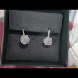 Load and play video in Gallery viewer, Gabriel &amp; Co. Lever Back Round Pave Cluster Halo Dangle Earrings
