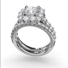 Load and play video in Gallery viewer, Fana Cushion Halo Round Center Diamond Engagement Ring
