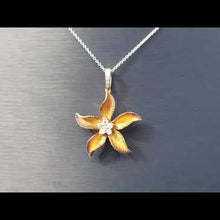 Load and play video in Gallery viewer, Simon G. 18K Yellow Gold Organic Allure Diamond Flower Pendant
