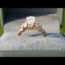 Load and play video in Gallery viewer, Artcarved Adeline Rose Gold Oval Cut Diamond Engagement Ring
