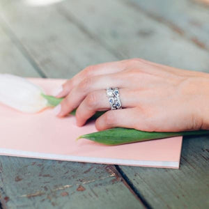 Kirk Kara Angelique Scroll Work Blue Sapphire Engagement Ring