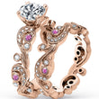 Load image into Gallery viewer, Kirk Kara &quot;Angelique&quot; Scroll Work Pink Sapphire Diamond Wedding Band

