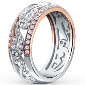 Kirk Kara "Angelique" Wide Domed Filigree Diamond Anniversary Ring