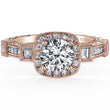 Load image into Gallery viewer, Kirk Kara &quot;Carmella&quot; Cushion Halo Baguette Station Diamond Engagement Ring
