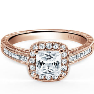 Kirk Kara "Carmella" Cushion Halo Diamond Engagement Ring