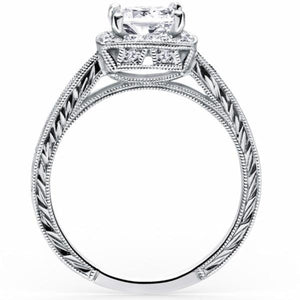 Kirk Kara "Carmella" Cushion Halo Diamond Engagement Ring