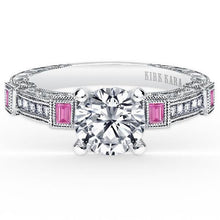Load image into Gallery viewer, Kirk Kara &quot;Carmella&quot; Pink Sapphire and Diamond Bezel Set Engagement Ring
