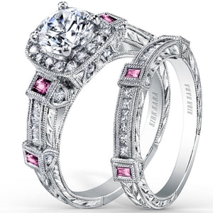 Kirk Kara "Carmella" Pink Sapphire & Diamond Wedding Band