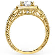 Load image into Gallery viewer, Kirk Kara Yellow Gold &quot;Carmella&quot; Round Cut Halo Diamond Engagement Ring Side View
