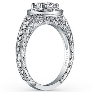 Kirk Kara "Carmella" Round Halo Split Shank Diamond Engagement Ring