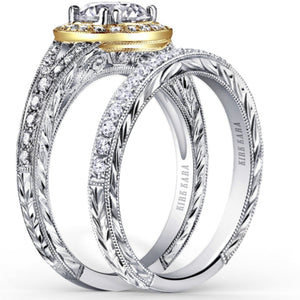 Kirk Kara "Carmella" Round Halo Split Shank Diamond Engagement Ring