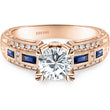 Load image into Gallery viewer, Kirk Kara&quot; Charlotte&quot; Baguette Cut Blue Sapphire Diamond Engagement Ring
